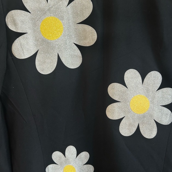Hipchik Couture USA Glittery Daisy Black Blazer - Picture 4 of 12